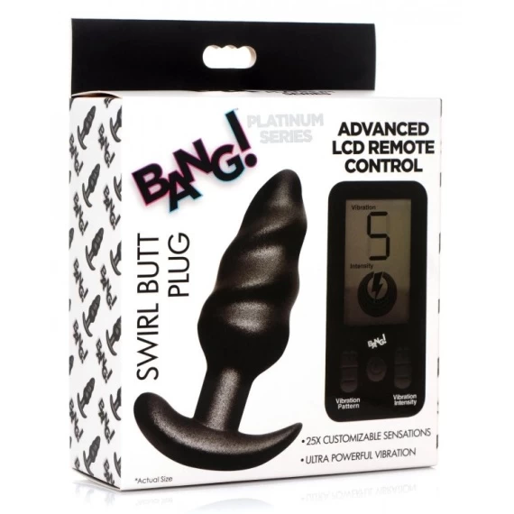 XR Brands BANG Swirl Butt Plug Télécommande LCD – Image 5