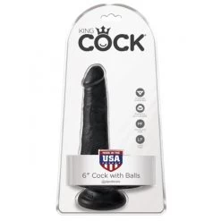 Gode KING COCK 6" 15cm Black