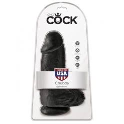 Gode KING COCK Chubby W/balls 9" 23cm Black