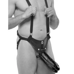 KING COCK Harnais Double Gode Ceinture Noir 28cm