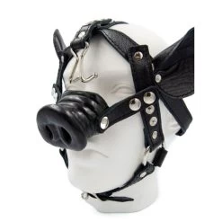 Mister B Mr B Leather Pig Head Harness Black