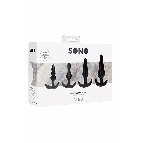 Sono No. 80 - 4-Piece Butt Plug Set - Black