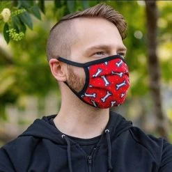 Reversible Hanky Face Mask - Bone Red